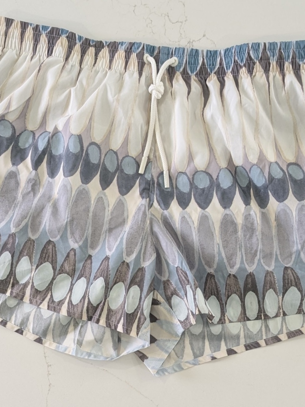 COMMAS Mens Short Swim Shorts XXL NWT White Multicolor Abstract Luxury Resort